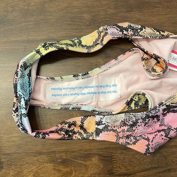 NEW Xhilaration Multicolor Snakeskin Two Piece Bikini Set Size XS - Picture 5 of 9